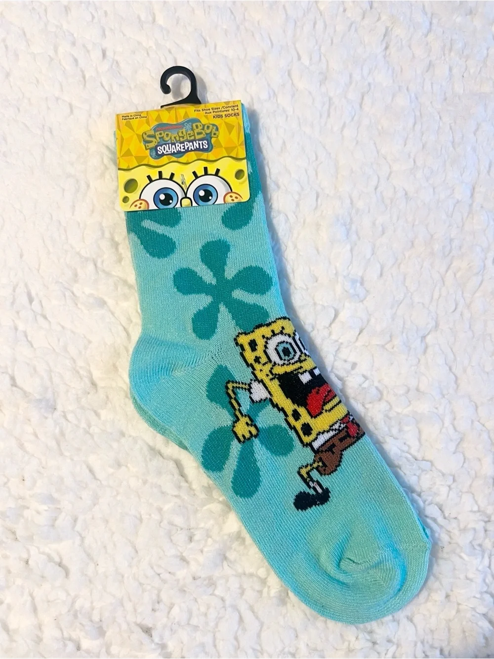 SpongeBob Squarepants Aqua & Teal Floral Character Socks